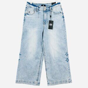 FRYE Women's Carly Wide Leg Cropped Jeans Size 27‎ High Rise Blue Stretch NWT